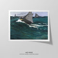 The Green Wave  Monet  Art Print by Without A Frame - Oil Painting canvas print