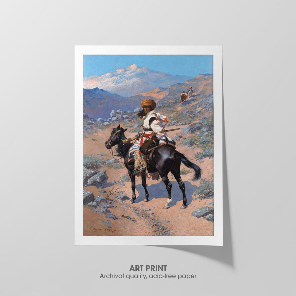 An Indian Trapper  Remington  Art Print by Without A Frame - Oil Painting canvas print