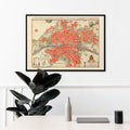 Carte ancienne de Paris Poster by Moryarty - Oil Painting canvas print