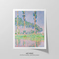 Poplars, Pink Effect  Monet  Art Print by Without A Frame - Oil Painting canvas print