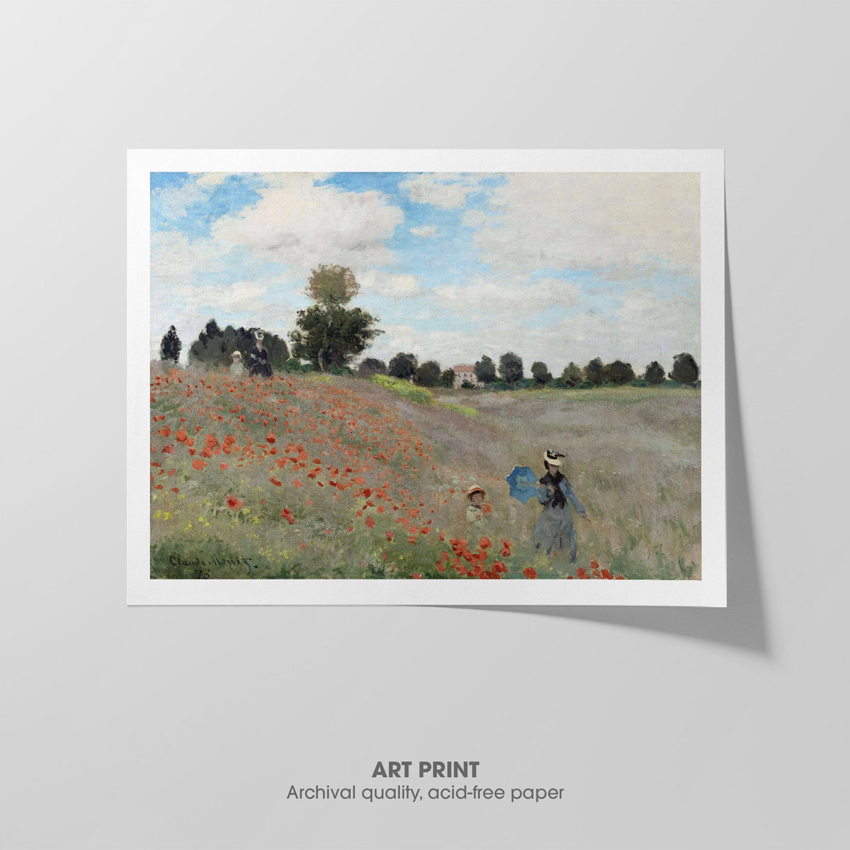 Poppy Field  Monet  Art Print by Without A Frame - Oil Painting canvas print