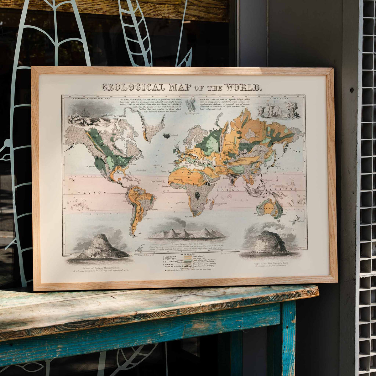 Carte gologique du monde Poster by Moryarty - Oil Painting canvas print