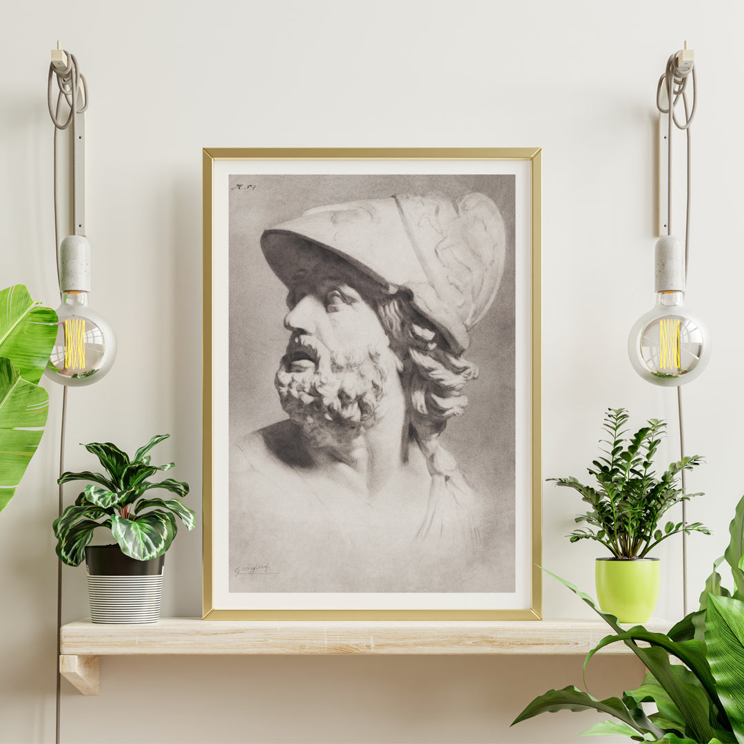 Tte romaine casque Poster by Moryarty - Oil Painting canvas print