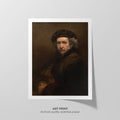 Self-Portrait with Beret  Rembrandt  Art Print by Without A Frame - Oil Painting canvas print