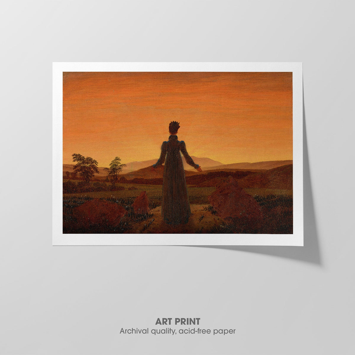 Woman in front of the Setting Sun  Friedrich  Art Print by Without A Frame - Oil Painting canvas print