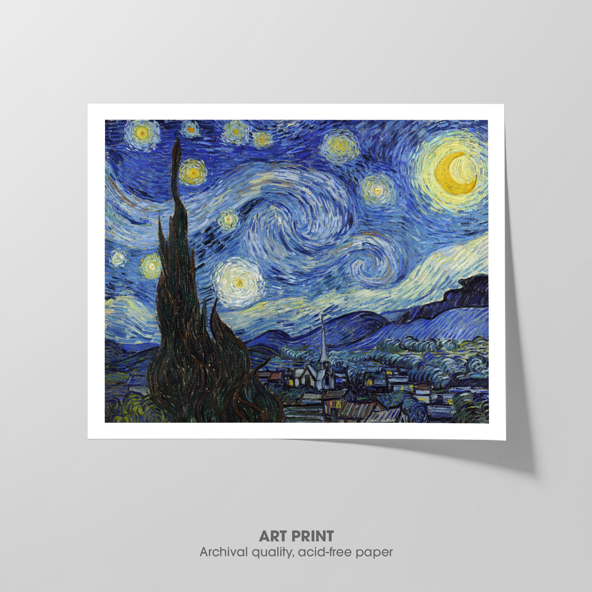 Starry Night  Van Gogh  Art Print by Without A Frame - Oil Painting canvas print