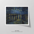Starry Night Over the Rhne  Van Gogh  Art Print by Without A Frame - Oil Painting canvas print
