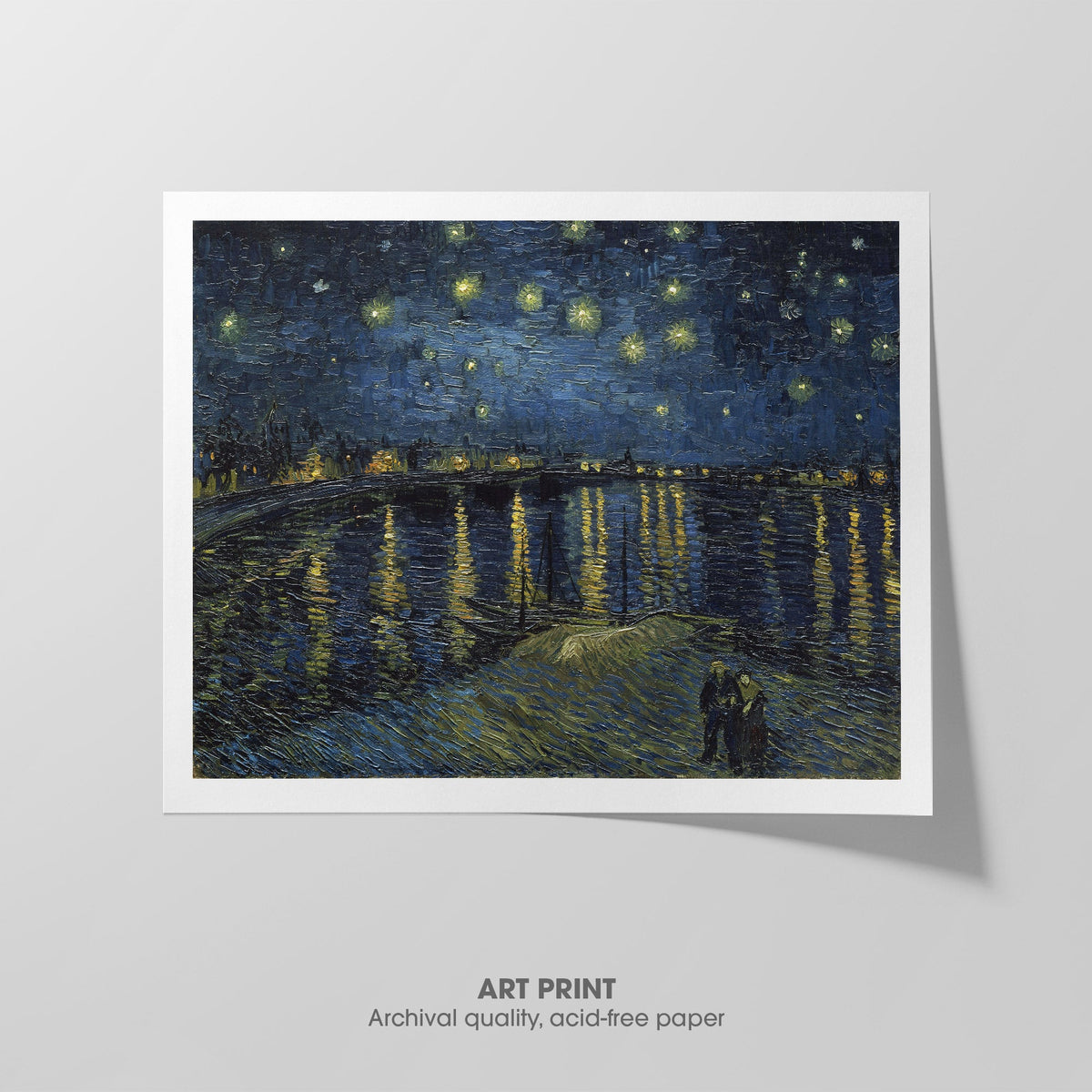 Starry Night Over the Rhne  Van Gogh  Art Print by Without A Frame - Oil Painting canvas print