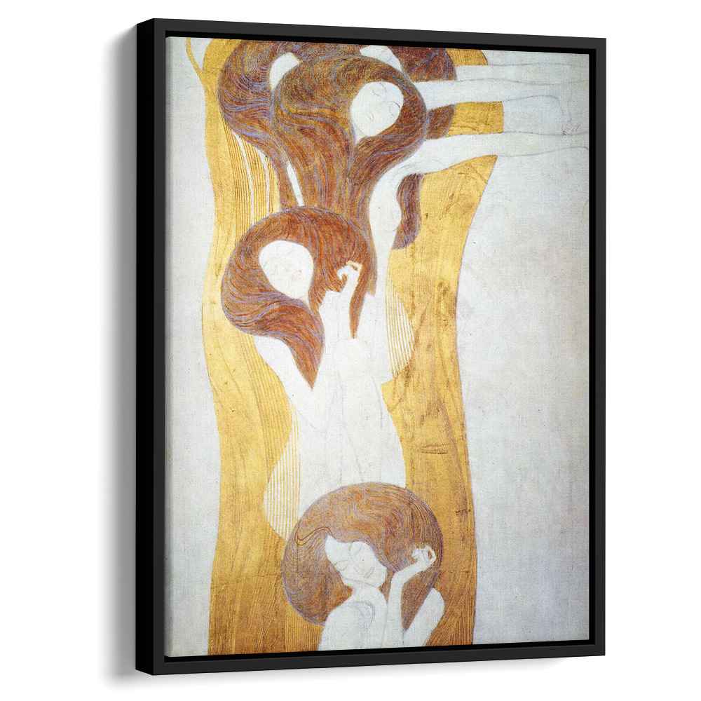 The Beethoven Frieze The Longing for Happiness Finds Repose in Poetry. Right wall, detail by Gustav Klimt by Gustav Klimt - Symbolist canvas print