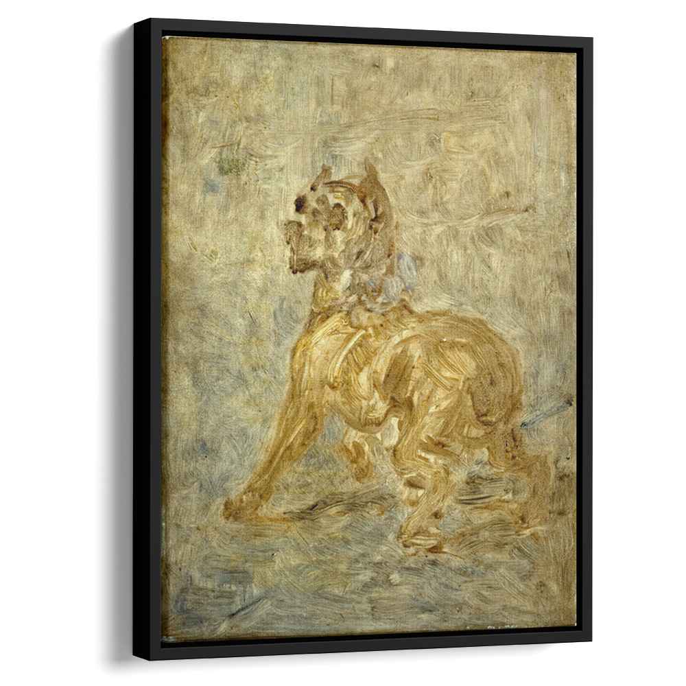 The Dog Sketch of Touc 1880 by Henri de Toulouse-Lautrec by Henri de Toulouse-Lautrec - Post-Impressionist canvas print