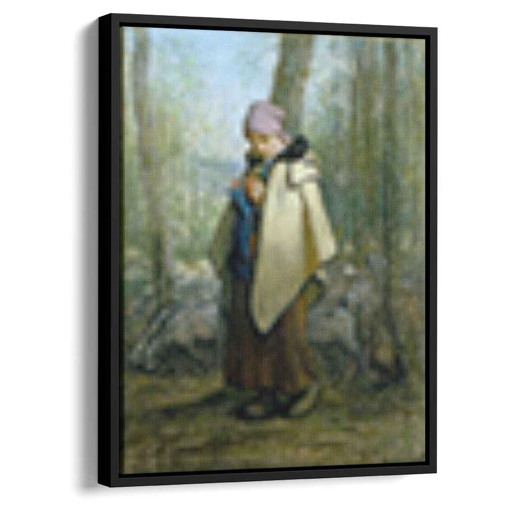 The Knitting Shepherdess 1857 by Jean-Francois Millet by Jean-Francois Millet - Oil Painting canvas print