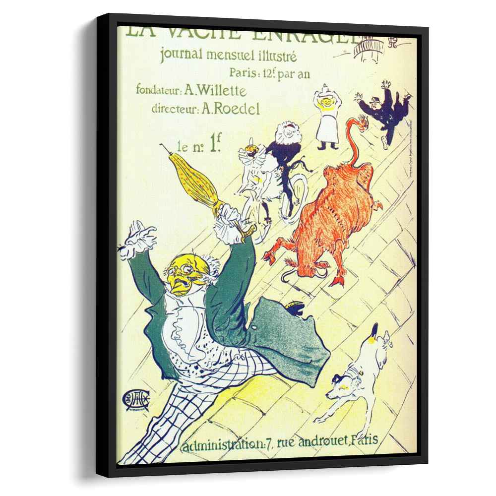 The mad cow 1896 by Henri de Toulouse-Lautrec by Henri de Toulouse-Lautrec - Post-Impressionist canvas print