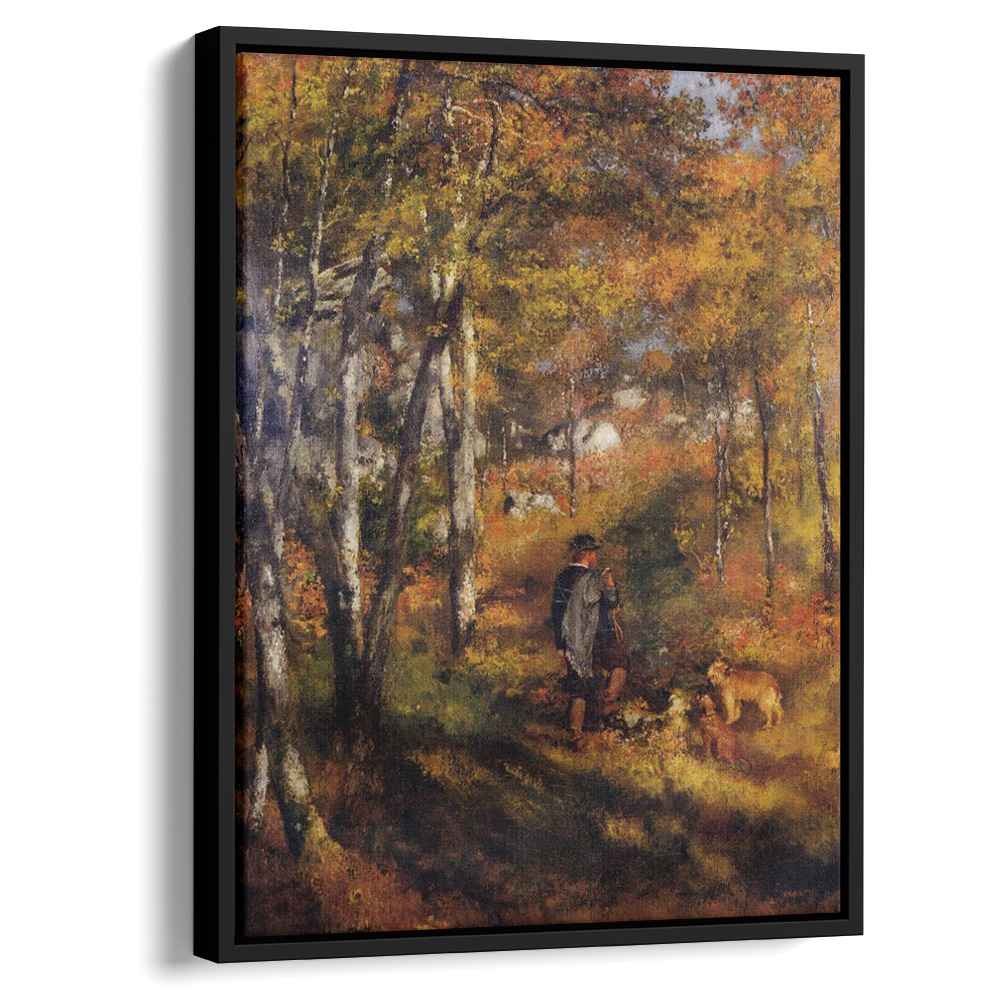 The Painter Jules Le Coeur Walking His Dogs in the Forest of Fontainebleau 1866 by Pierre-Auguste Renoir by Pierre-Auguste Renoir - Impressionist canvas print