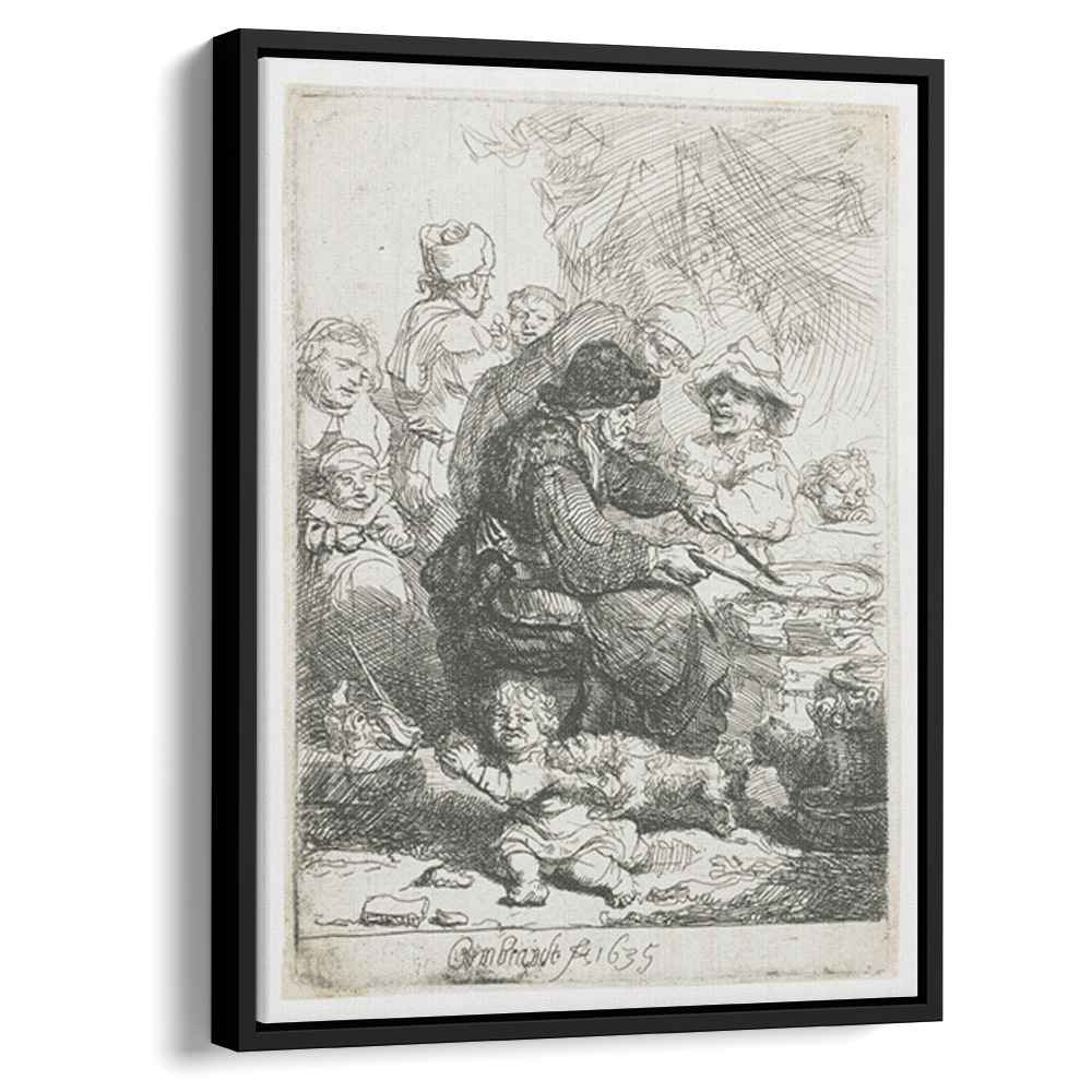 The pancake woman 1635 by Rembrandt by Rembrandt - Baroque canvas print