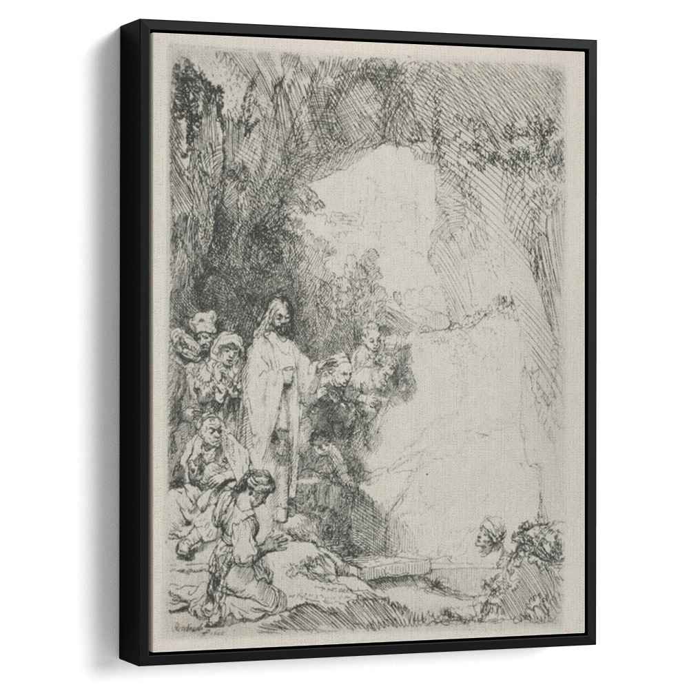 The Resurrection of Lazurus a Small Plate 1642 by Rembrandt by Rembrandt - Baroque canvas print