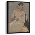 Woman sitting with nude breasts 1835 by Camille Corot by Camille Corot - Realist canvas print