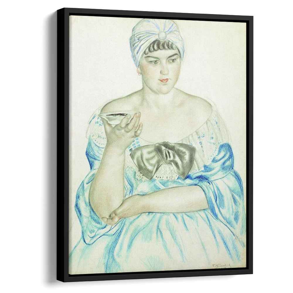 Women drinking tea 1918 by Boris Kustodiev by Boris Kustodiev - Oil Painting canvas print