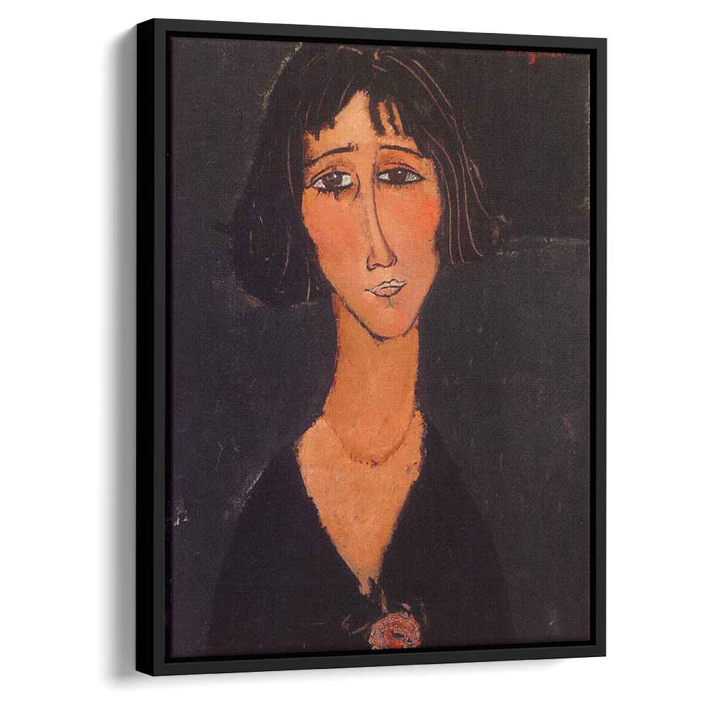 Young Girl Wearing a Rose 1916 by Amedeo Modigliani by Amedeo Modigliani - Expressionist canvas print